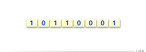 1) The following sequence outlines the steps in converting the binary number 10110001 to decimal equivalent.